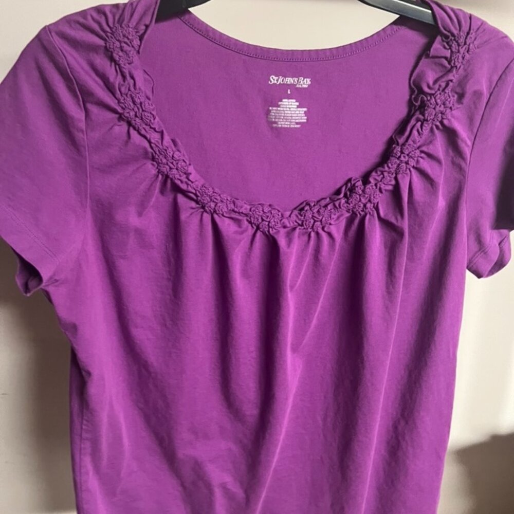 St John's Bay Large purple shirt